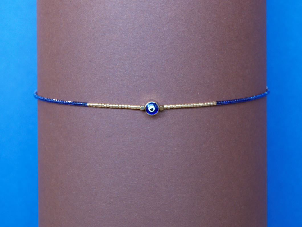 Bracelet Nazar bleu / doré